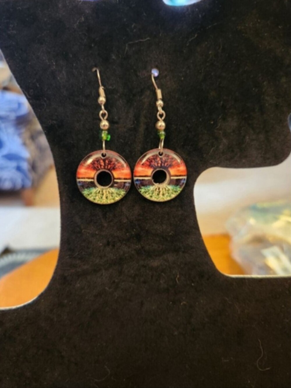 Spirit Of Nature Acrylic Round Donut Shaped Dangle Multi Color Earrings